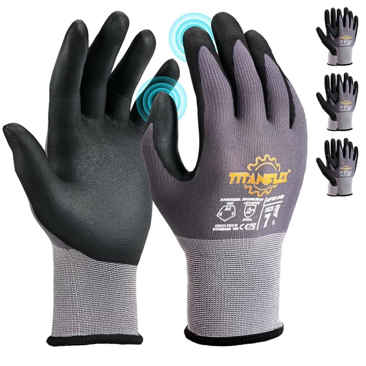 Work Gloves MicroFoam Nitrile Coated (3 Count)