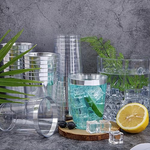 100PCS Silver Plastic Cups (100 Count)
