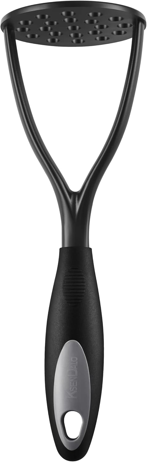 KSENDALO Nylon Potato Masher Set of 2, Thick Nonstick Food Masher Comfortable Rubber Wrapped Handle European Imported Nylon Blade, Black - Culinary Roots
