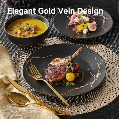 18 Piece Matte Crackle Dinnerware Sets