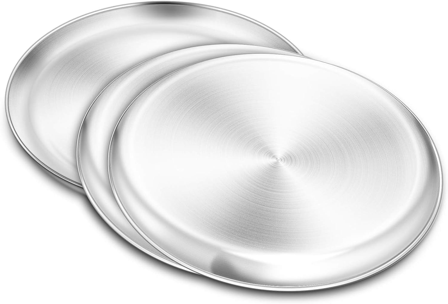 Pizza Pan Set of 3, Stainless Steel Pizza Pie Pan Tray Platter Pizza Tray, Round Pizza Dish Plate For Oven Baking, Healthy Metal Pizza Baking Cooking Pan for Oven - Size of 12 inch - Culinary Roots