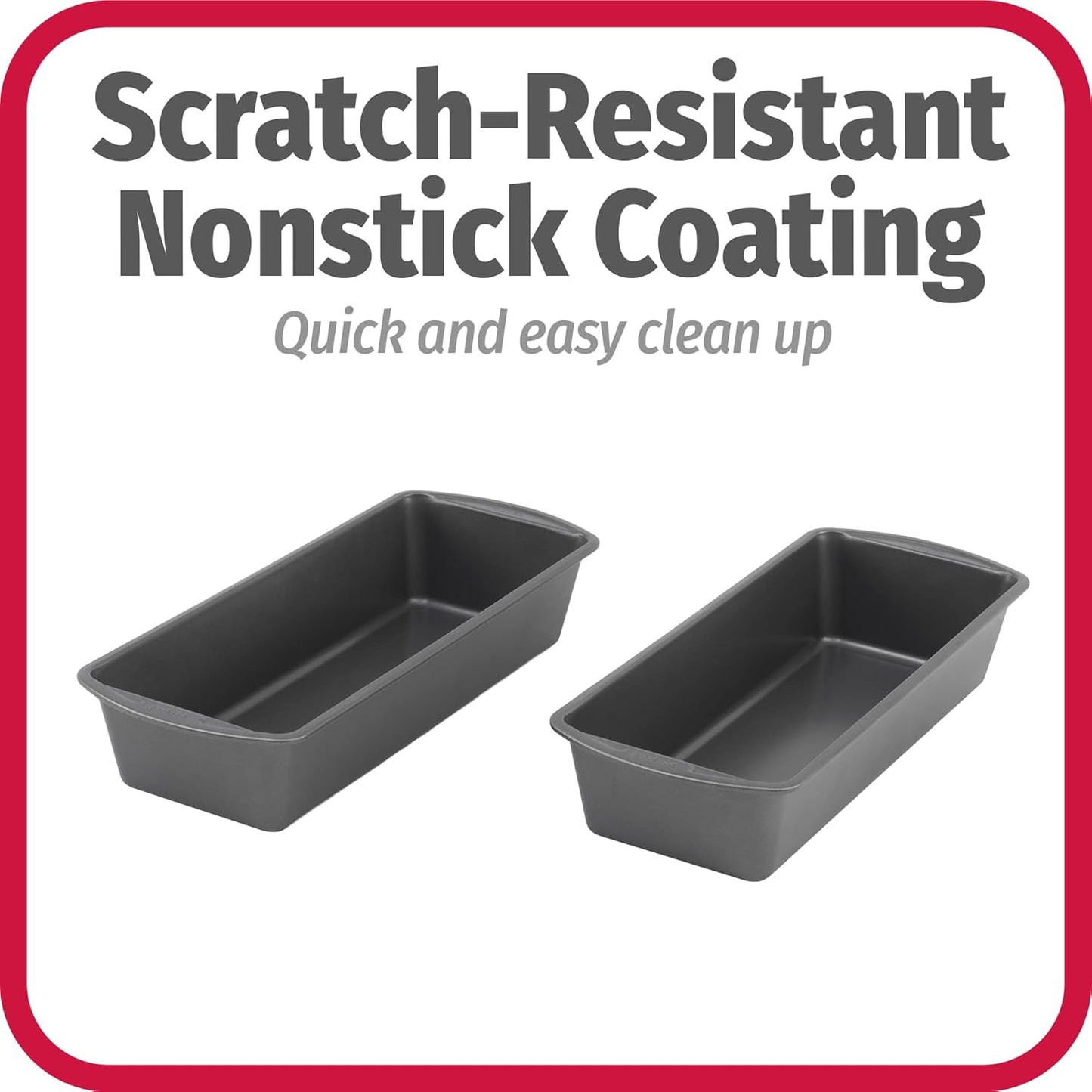 GoodCook Set of 2 Extra Large 13" x 5" Nonstick Steel Bread Loaf Pans, Gray - Set of Two Loaf Pans, Even Heat Distribution, Scratch-Resistant Nonstick Coating, Durable Construction, Easy to Clean - Culinary Roots