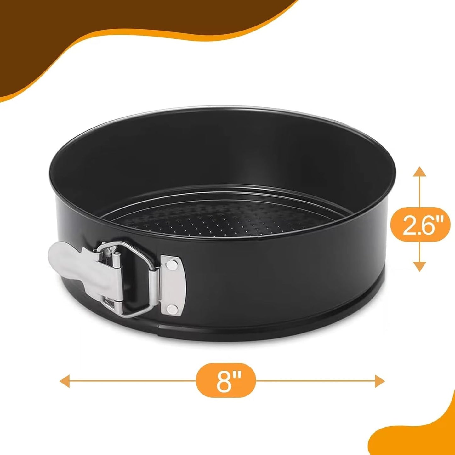 Hiware 8 Inch Non-stick Springform Pan with Removable Bottom - Leakproof Cheesecake Pan - Culinary Roots