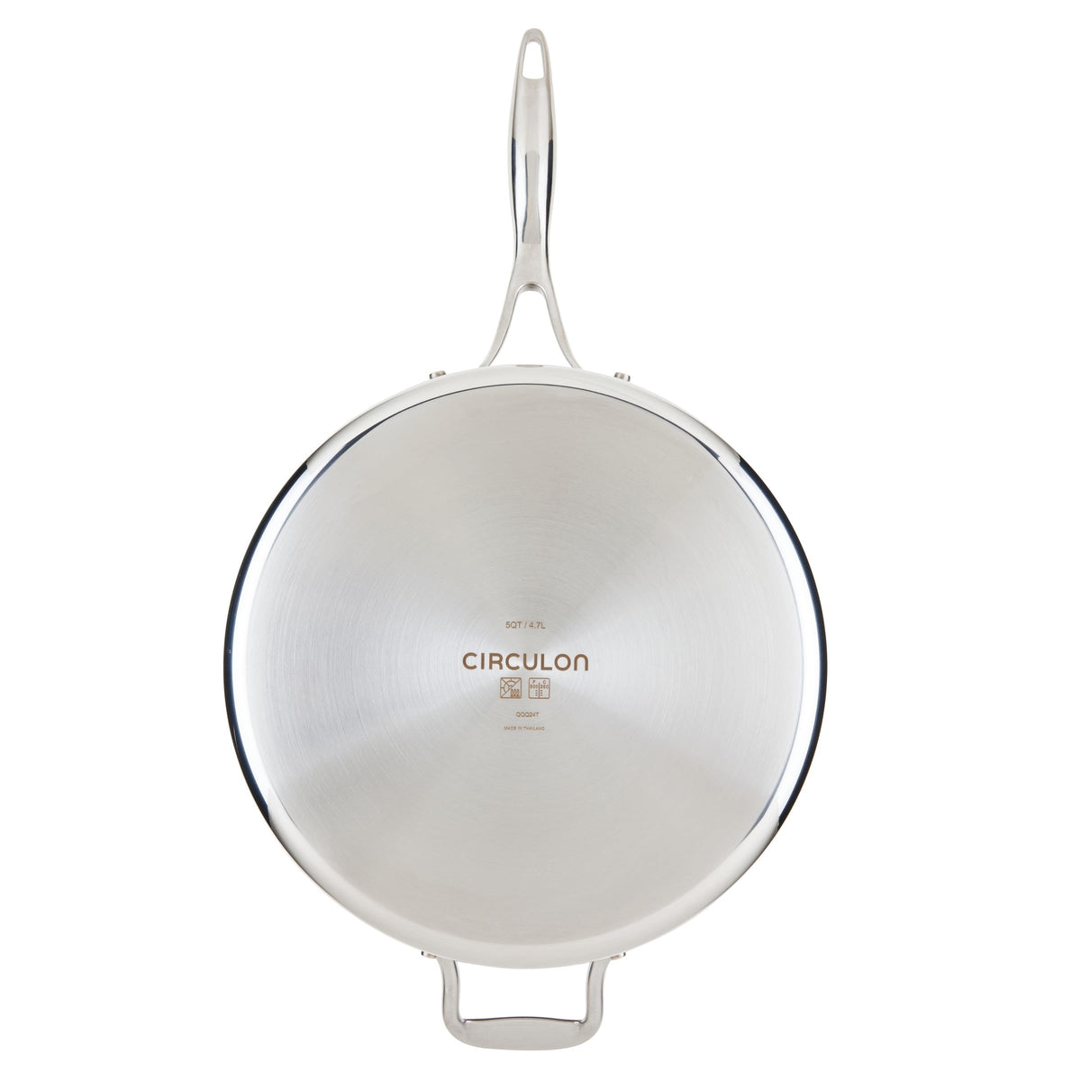 C1 Series Clad Stainless Steel with ScratchDefense Technology Cookware Nonstick Induction Saute Pan with Lid and Helper Handle