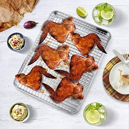 12.5 Inch Toaster Oven Pan Tray with Wire Rack