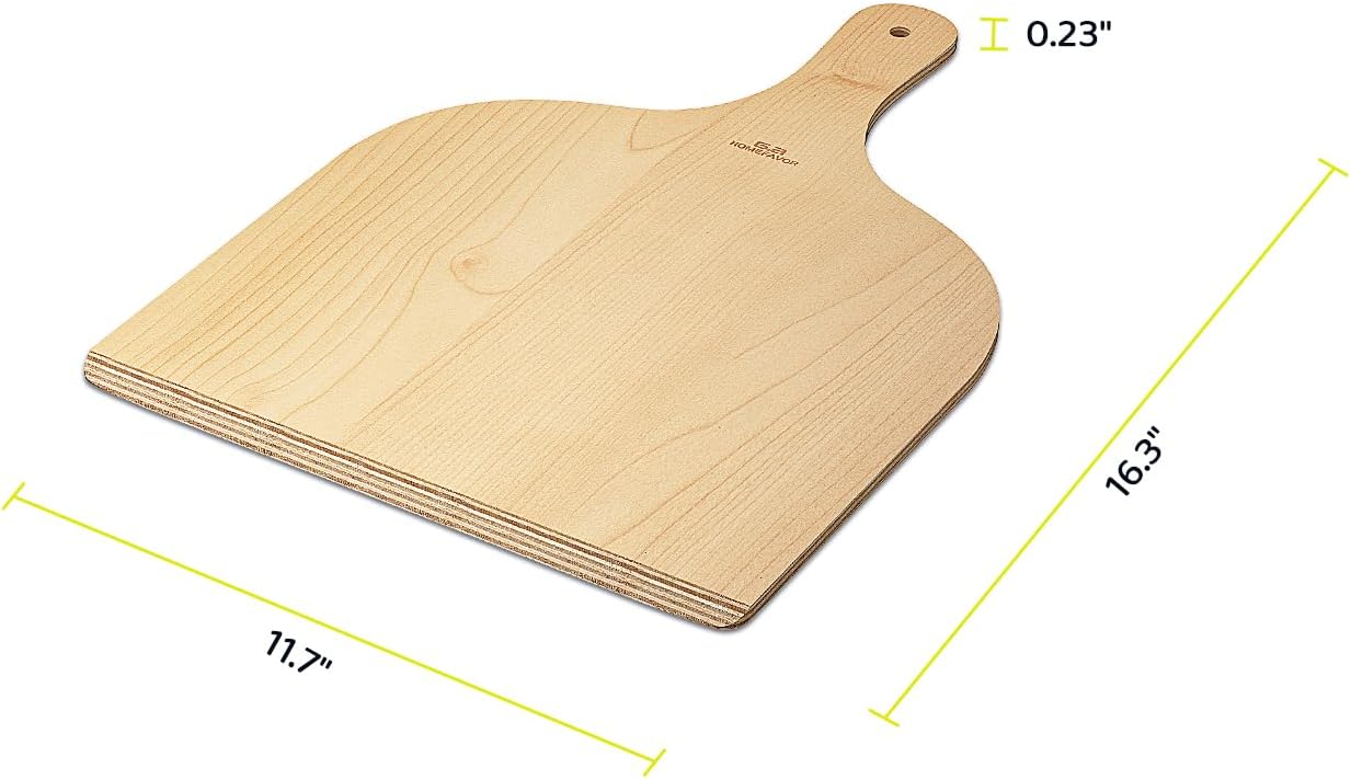 G.a HOMEFAVOR 2 Pack Wooden Pizza Peel - Pizza Paddle Spatula 12 inch with Wood Handle, Oven Accessory for Pizza Making, Large Cutting Board for Transferring Pizza - Culinary Roots