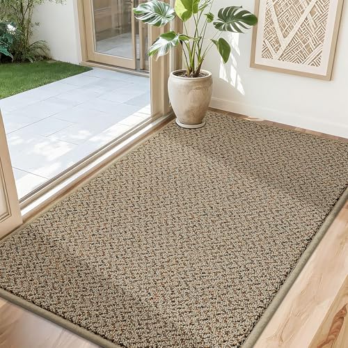 Dirt Trapper Door Mat 32"x48" Non Slip Washable Taupe (10.75 Sq Ft)