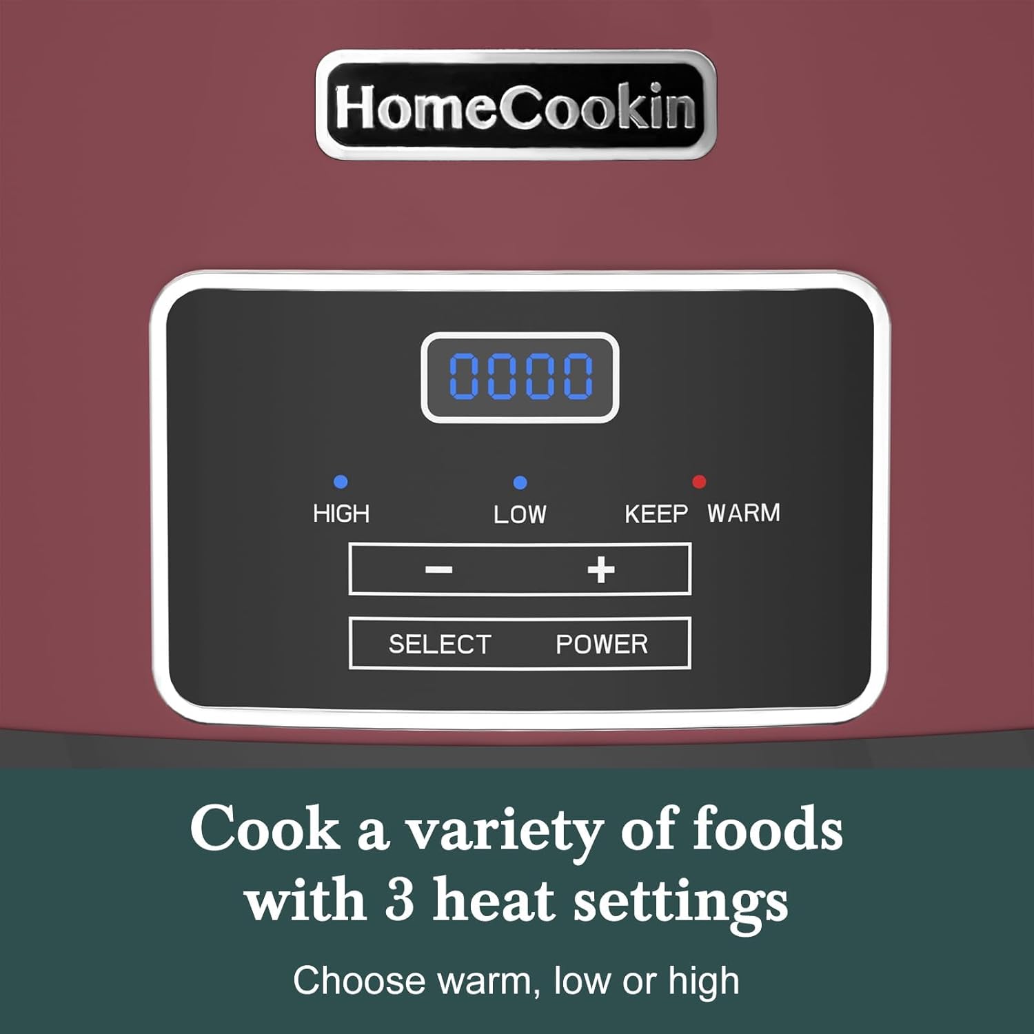 HOMECOOKIN 8-Quart Programmable Slow Cooker with Timer Keep Warm - Small Kitchen Appliance for Family Dinners - Serves 6+ People (Red Shell + White Ceramic Liner) - Culinary Roots