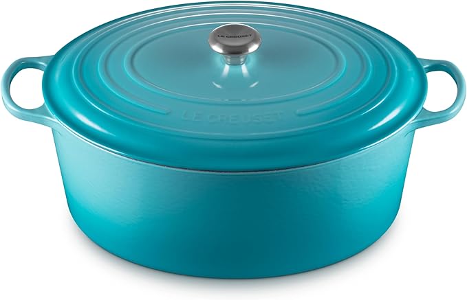 Le Creuset Enameled Cast Iron Signature Oval Dutch Oven, 15.5qt., Caribbean