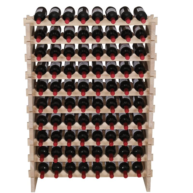 Wine Rack Cabinet Wooden Freestanding for Floor Stackable Storage Wine Bottle Holder