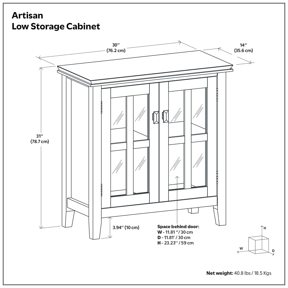 Artisan 30" Wide Solid Wood Cabinet in Light Golden Brown