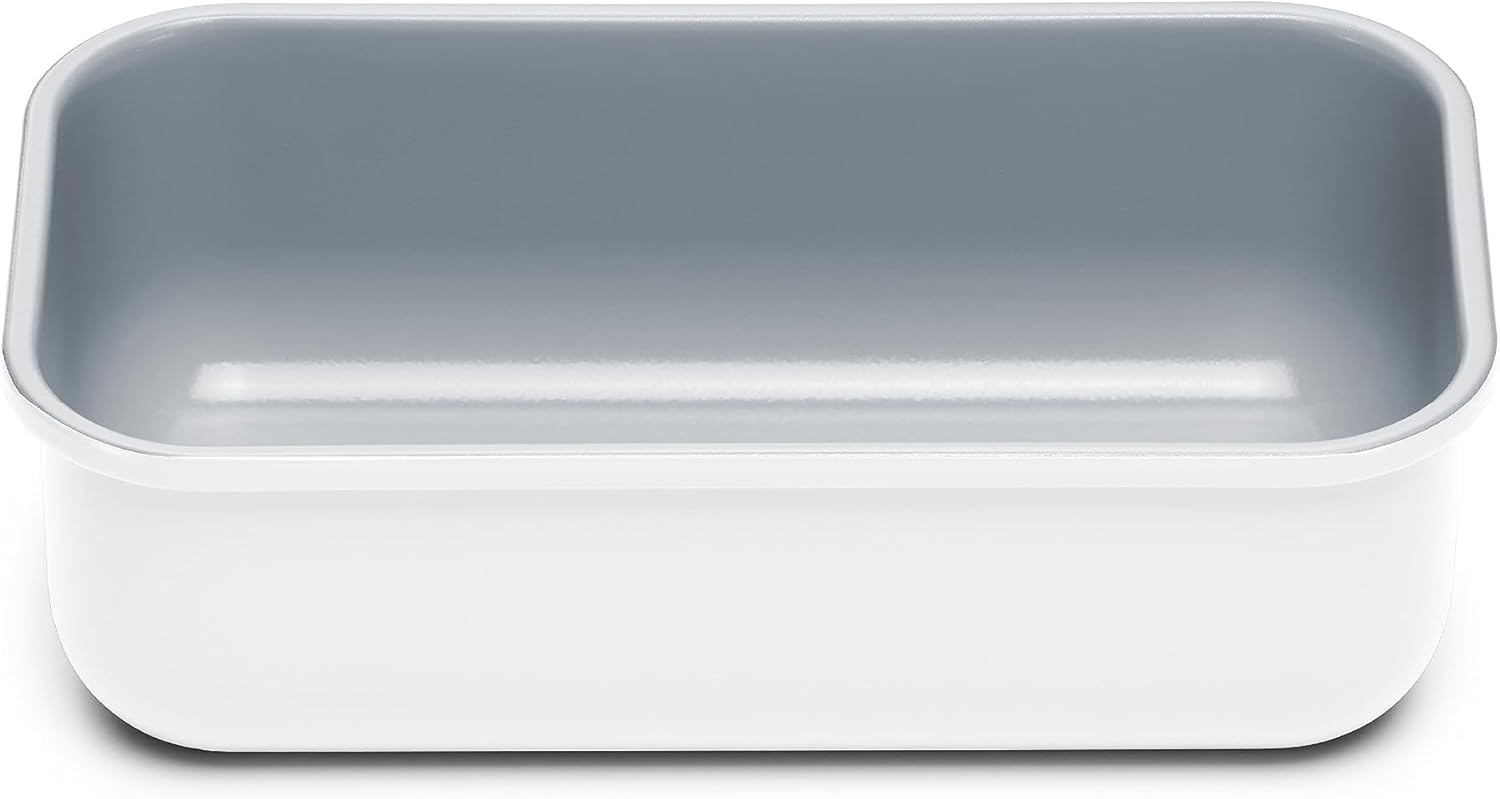 Caraway Non-Stick Ceramic 1 lb Loaf Pan - Naturally Slick Ceramic Coating - Non-Toxic, PTFE & PFOA Free - Perfect for Pound Cakes, Breads, & More - White - Culinary Roots