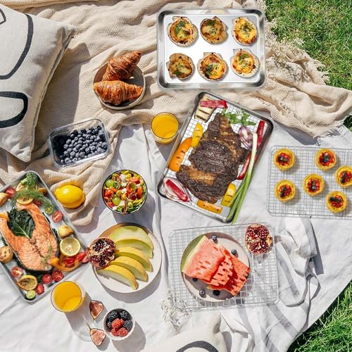 Toaster Oven Pan with Rack Set (4 Count)