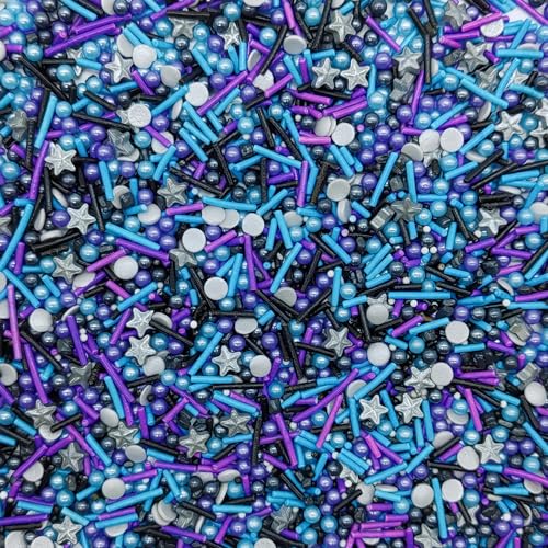 Black Series Sprinkles Candy Mix Size Edible Pearls Cake Decorations Cupcake Toppers Cookie Decorating Perfect for Wedding Party Valentine Halloween Christmas Supplies 4.58OZ (4.58 Ounce)