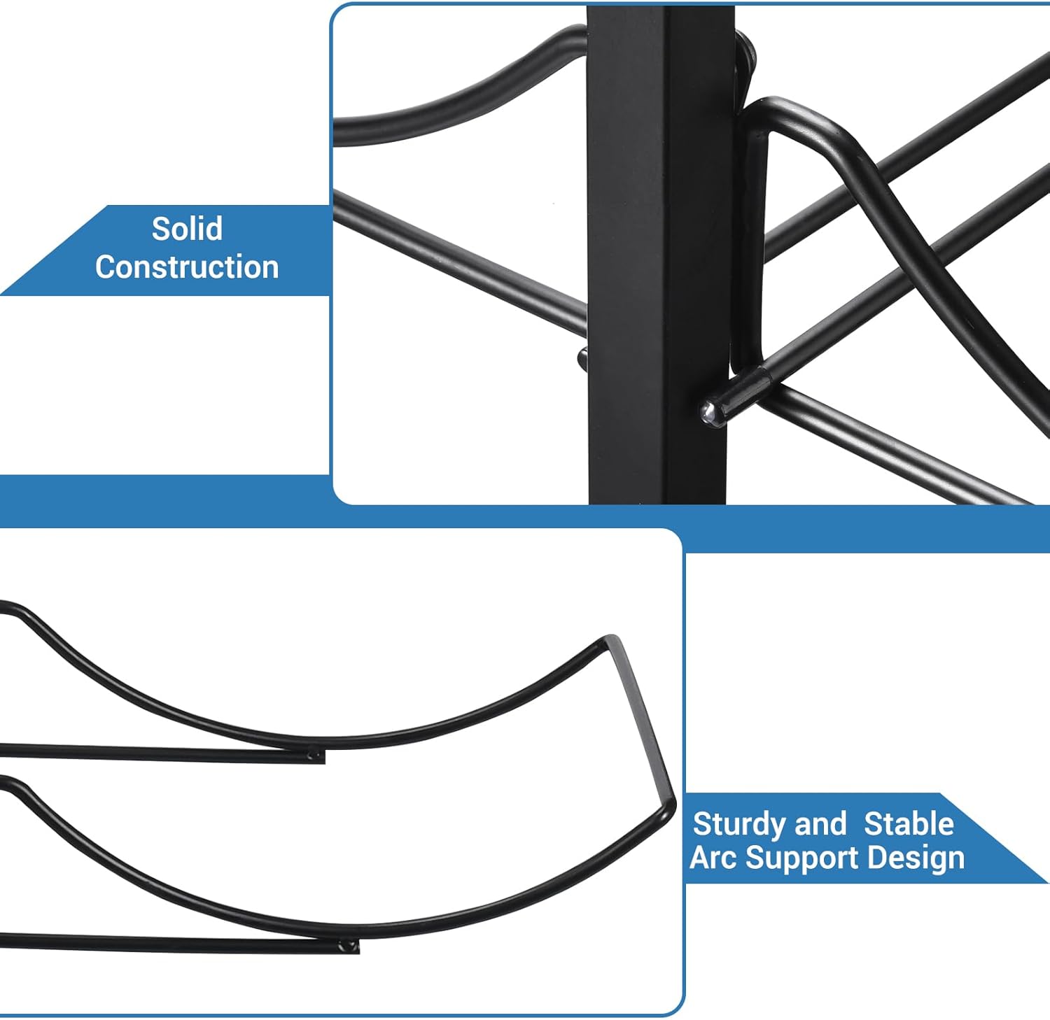 5 Gallon Water Jug Holder with 4 Wheels, Movable Heavy Duty Foldable Water Jug Stand 3-Tier 5 Gallon Water Bottle Holder Water Cooler Jug Storage Rack for 6 Bottles(Black) - Culinary Roots