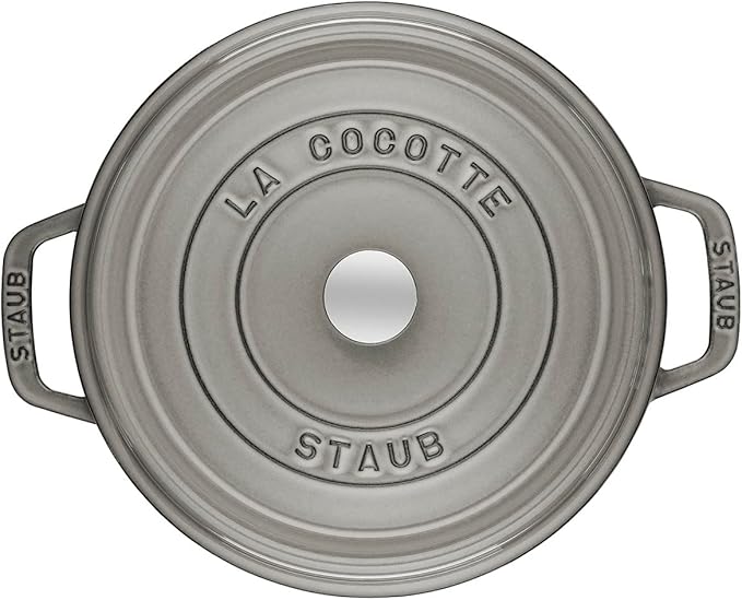 STAUB Cast Iron Roaster/Cocotte, Round, 34 cm, 12.6 L, Graphite Grey