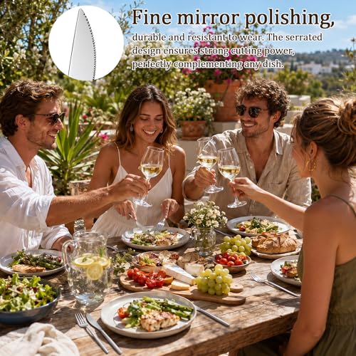 100 Pieces Stainless Steel forks and knives Dinner Flatware Set Tableware Cutlery for Butter Kitchen Restaurant (100 Count)