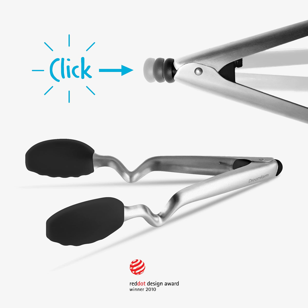Clongs Grippy Silicone & Stainless Steel Kitchen Cooking Tongs with Click