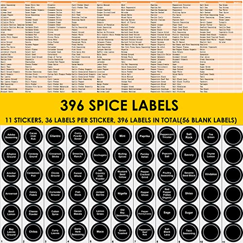 Bamboo Spice Rack Organizer With 28 Glass Spice Jars 4 oz (28 Count)