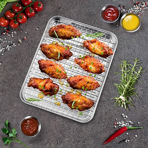 10.4 Inch Toaster Oven Pan Tray with Wire Rack