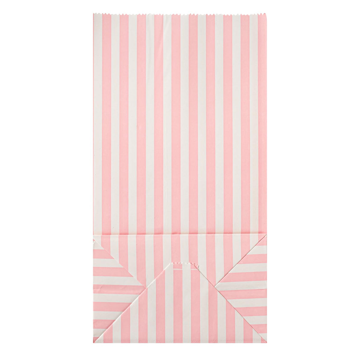 Pink And White Stripe Paper Bag (100 Count)