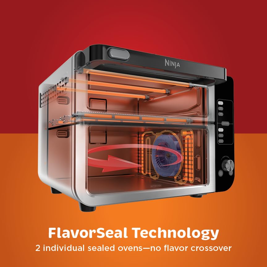 DCT451 12-in-1 Smart Double Oven with FlexDoor, Thermometer, FlavorSeal, Smart Finish, Rapid Top Convection and Air Fry Bottom , Stainless Steel
