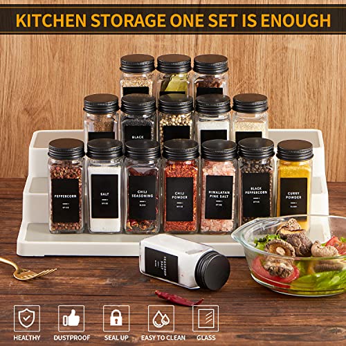 48 Glass Spice jars with label (48 Count)