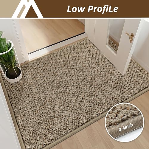 Dirt Trapper Door Mat 20"x32" Non Slip Washable Taupe (4.44 Sq Ft)