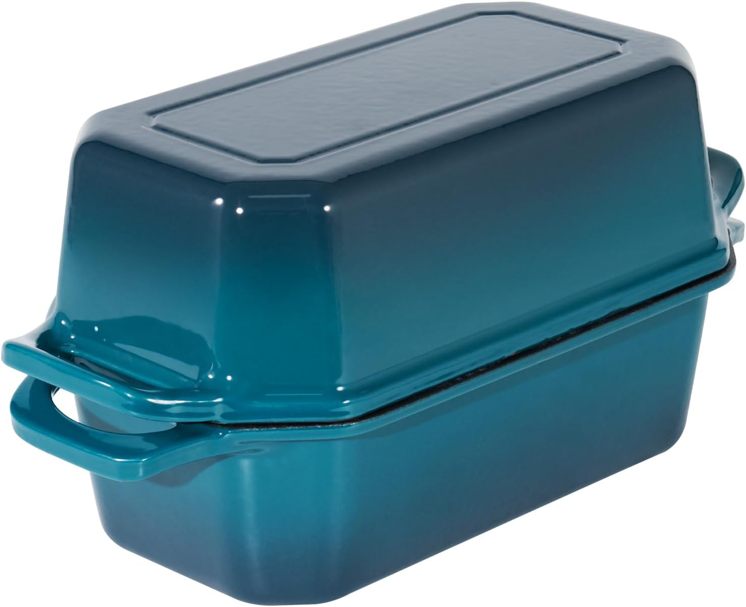 Bread Pan Cast Iron Loaf Pan with Lid Bread Loaf Pan 9x5 Inch Loaf Pan Enameled Cast Iron Sourdough Loaf Pan, DarkCyan - Culinary Roots