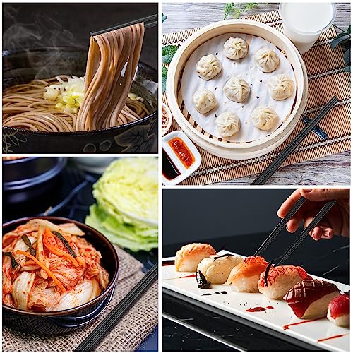 200 Pairs Fiberglass Reusable Chopsticks 9.5" Dishwasher Safe Black Cherry Chopsticks for Chinese Style Japanese Food Cooking Supplies