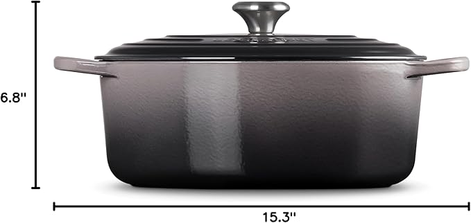Le Creuset Enameled Cast Iron Signature Oval Dutch Oven, 6.75 qt., Oyster