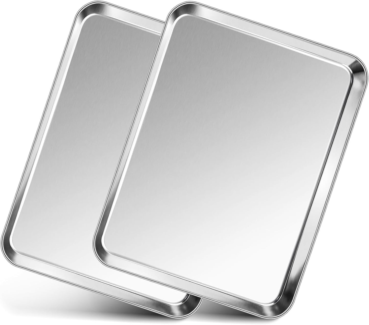 P&P CHEF 12.5 Inch Baking Cookie Sheet, Oven Pan Tray Stainless Steel Sheet Pan for Kitchen, Oven Bakeware for Multi Uses, Shiny Look & Dishwasher Safe, Healthy & Heavy Duty, 2Pcs - Culinary Roots