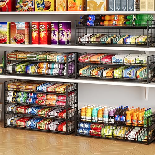 Extra-Long 2-Tier Stackable Can Organizer for Pantry (2 Count)