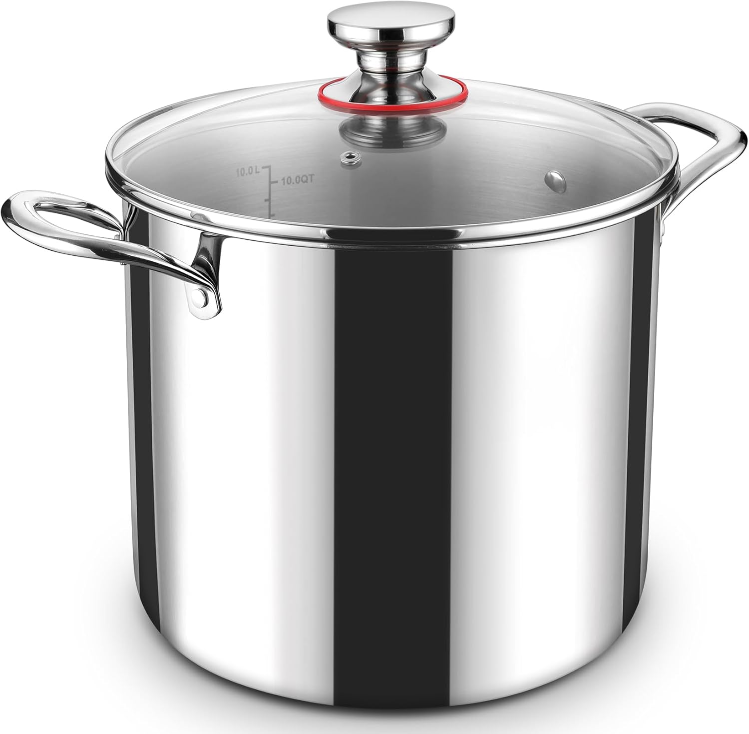 P&P CHEF 12 Quart Tri-Ply Stainless Steel Stockpot, Stock Pot with Visible Lid for Soup Pasta Vegetable, Induction Cooking Pot for All Stoves, Sturdy & Double Handle, Dishwasher Safe - Culinary Roots