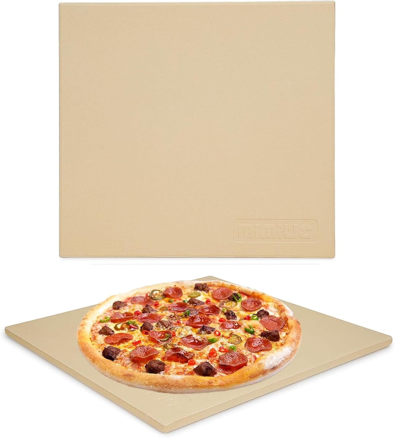 Pizza Stone for Oven and BBQ Grill, 13 inch Square Bread Baking Stone, Heavy Duty Large Ceramic Pizza Pan for Baking Pie Cookie and Cheese - Culinary Roots