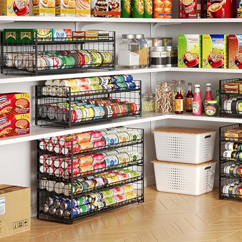 Extra-Long 2-Tier Stackable Can Organizer for Pantry (2 Count)