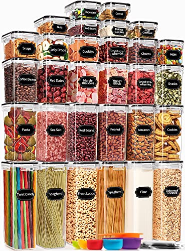 30 Pack Airtight Food Storage Containers for Organizers and Storage (30 Count)