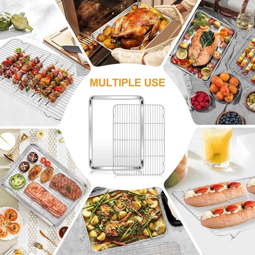 20x14 Inch XL Stainless Steel Baking Sheet with Cooling Rack Set (10 Count)