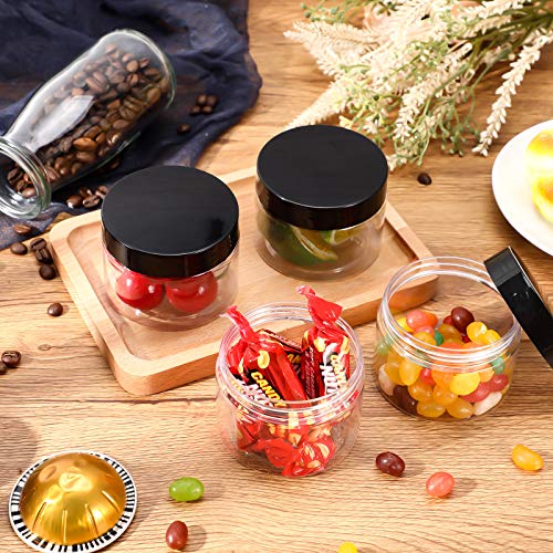 6 Pack 4 OZ Plastic Jars Containers with Lids (6 Count)