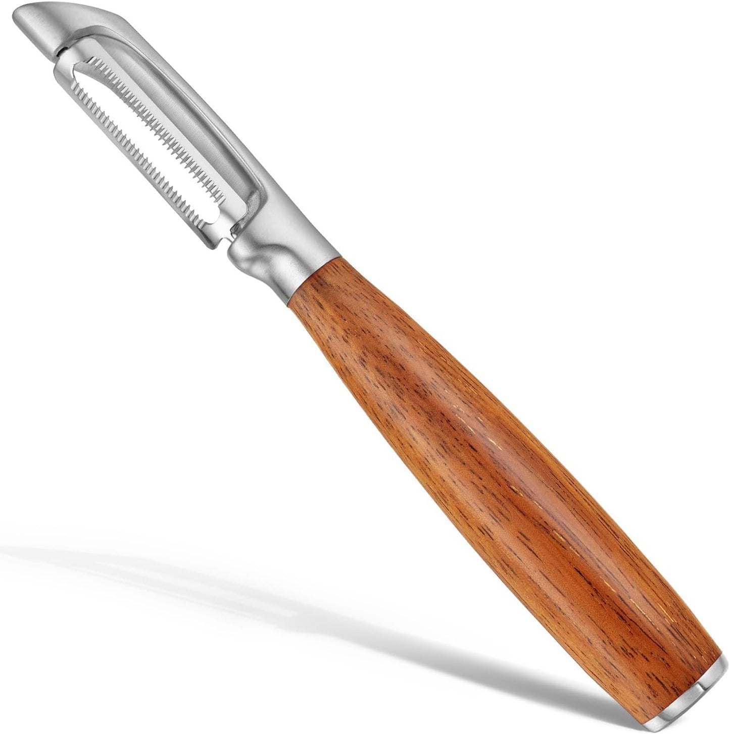 Serrated Blade Premium I Type 304 Stainless Steel Multifunctional Kitchen Peeler Real Wood Handle Ultra Sharp Blade Vegetable Potato Apple(Boluoge) - Culinary Roots