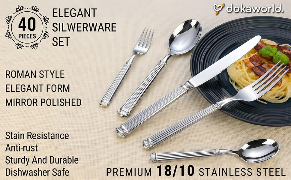 Stainless Steel Flatware (40 Count)