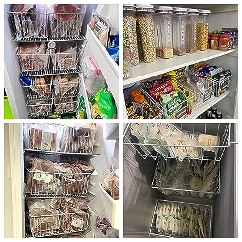16Lx12Wx6H inch Wider Freezer Organizer Baskets Container (6 Count)