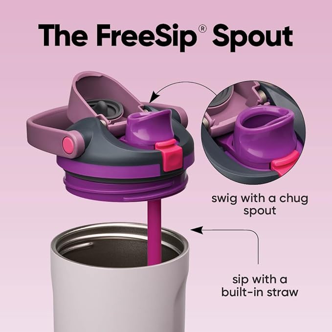 Owala FreeSip Sway Insulated Stainless Steel Water Bottle with Two-Way Spout, Built-In Straw and Bucket Handle, Made for Travel, School, and Sports, 30oz, BPA Free, Leak Proof, Dreamy Field