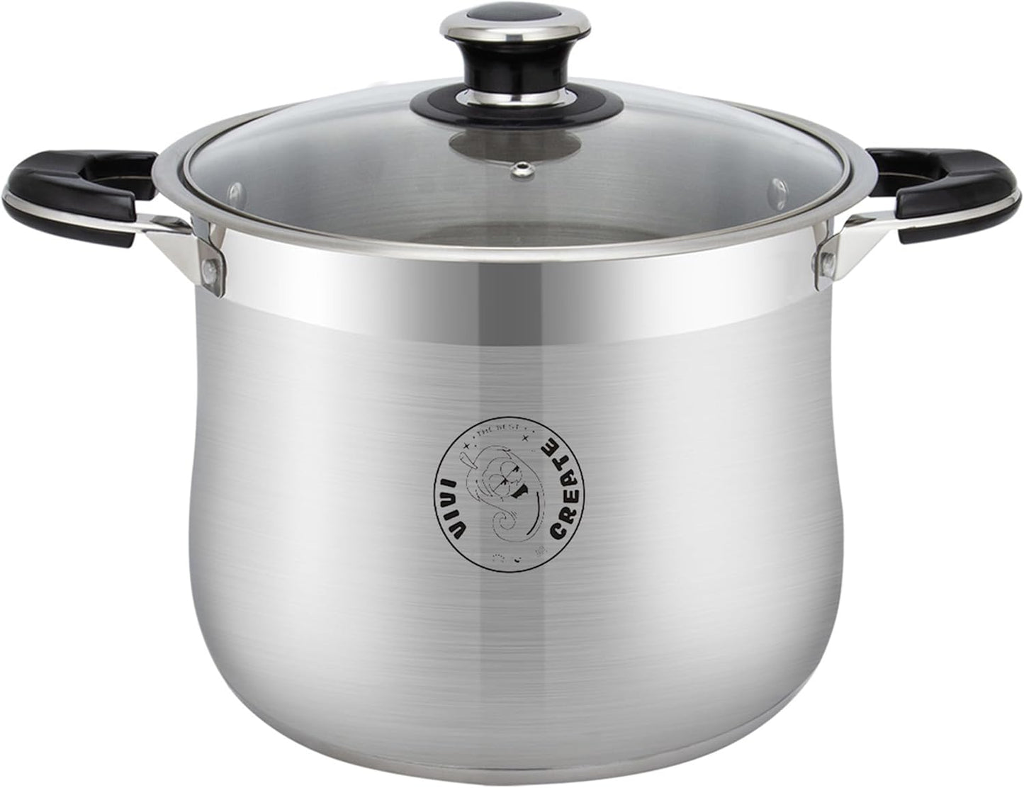 VivicreateStainless Steel Stock Pot with Lid for Induction Cooking Boiling Pasta Stew Soup Large Capacity Cookware with Handles for Kitchen Spaghetti Olla Olla de Acero Inoxidable (11.5 QT) - Culinary Roots