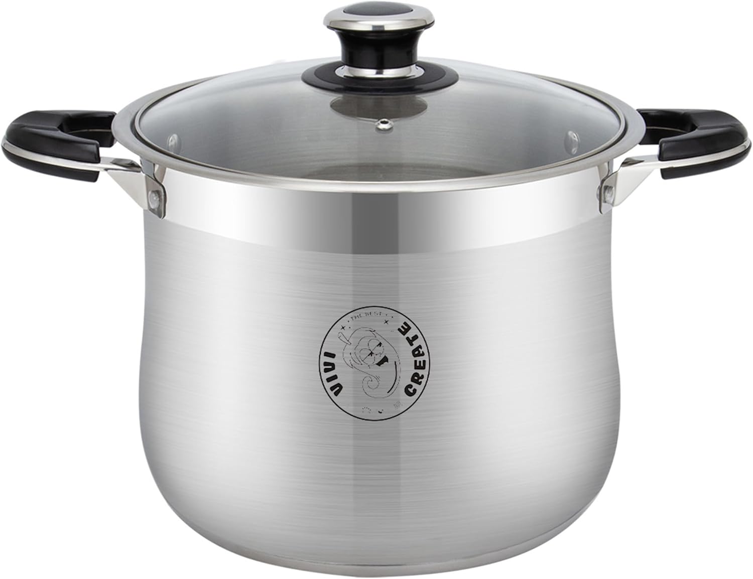 VivicreateStainless Steel Stock Pot with Lid for Induction Cooking Boiling Pasta Stew Soup Large Capacity Cookware with Handles for Kitchen Spaghetti Olla Olla de Acero Inoxidable (11.5 QT) - Culinary Roots