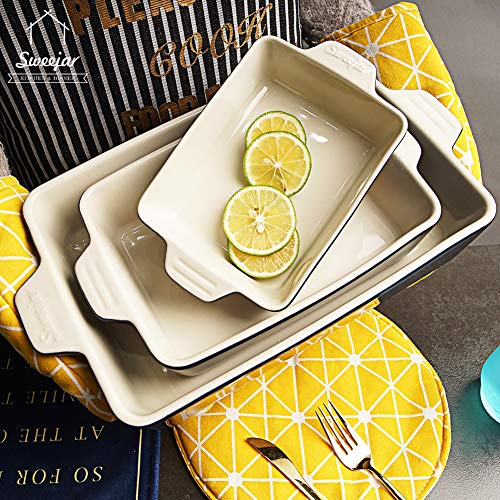 Sweejar 3Pcs Ceramic Baking Dish for Oven
