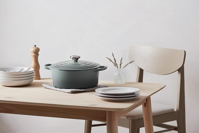 Le Creuset Enameled Cast Iron Signature Round Dutch Oven, 7.25 qt., Sea Salt