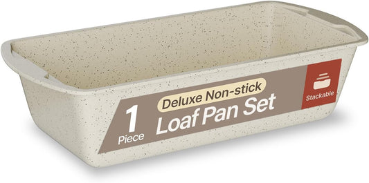 Nonstick Loaf Pan Set Pack of 1, Carbon Steel 11" Large Baking Bread Pan, Oven Safe Up to 450°F, PFOA, PFOS, PTFE Free, Space Saving Stackable Design, Stain Resistant, Dishwasher Friendly,White Marble - Culinary Roots