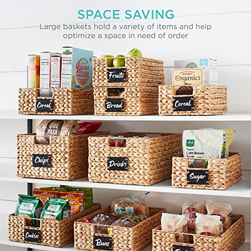 Pantry Baskets Set of 2 16x12in Water Hyacinth Storage Baskets (2 Count)
