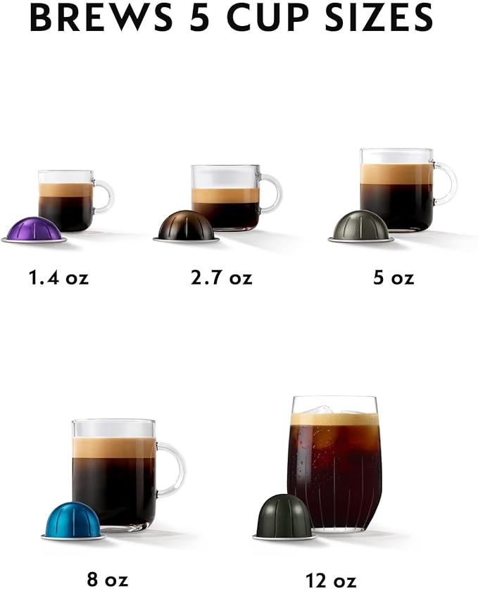 Nespresso Vertuo Pop+ Coffee and Espresso Machine by De'Longhi, Liquorice Black Descaling Kit